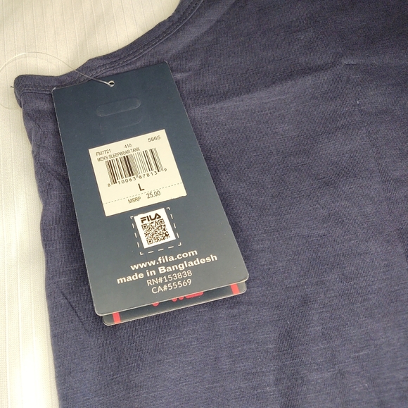 Fila Men's Sleepwear Navy Blue Tank Top Size Large - Picture 6 of 7
